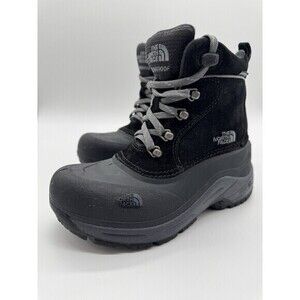 New The North Face Youth Chilkat Lace ll Boots US SZ 2 TNF BLACK Zinc Grey NWB